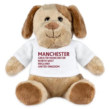 Manchester Name Stack Typography - MiniFeet® Dog Helge - white - Front