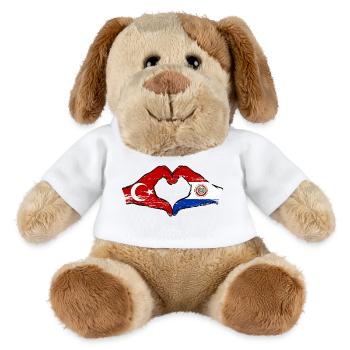 Türkei_Paraguay_Flagge_Hände_Herzform_used - MiniFeet® Hund Helge - Weiß - Vorne