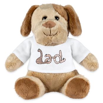 Dad as an earthworm lettering - MiniFeet® Dog Helge - white - Front