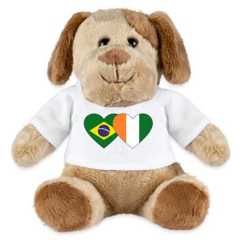 Brasillien_Elfenbeinküste_Flagge_Herz - MiniFeet® Dog Helge - white - Front