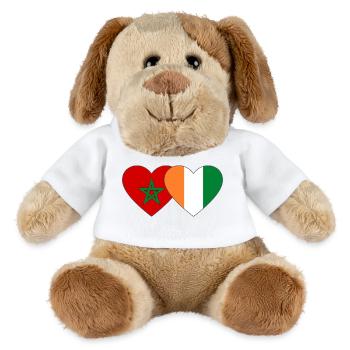 Elfenbeinküste Marokko Flagge Herz - MiniFeet® Hund Helge - Weiß - Vorne