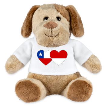 Chile_Polen_Flagge_Herz - MiniFeet® Dog Helge - white - Front