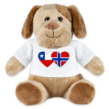 Cœur du drapeau du Chili Norvégien - Chien en peluche Helge MiniFeet® - blanc - Devant