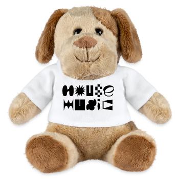 Typographie House Music design du logo - Chien en peluche Helge MiniFeet® - blanc - Devant