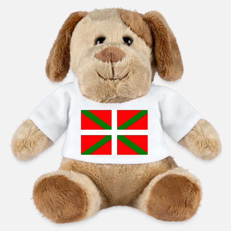 Drapeau Basque - Chien en peluche Helge MiniFeet® - blanc