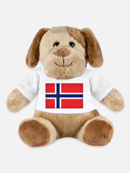 Norwegen Flagge - MiniFeet® Hund Helge - Weiß