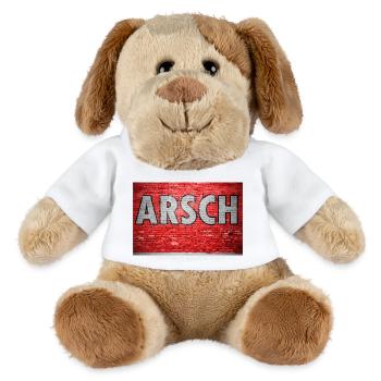 Arsch Ziegelsteinmauer Graffiti - MiniFeet® Hund Helge - Weiß - Vorne
