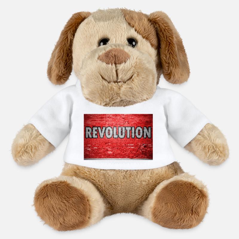 Revolution Ziegelsteinmauer Graffiti - MiniFeet® Hund Helge - Weiß