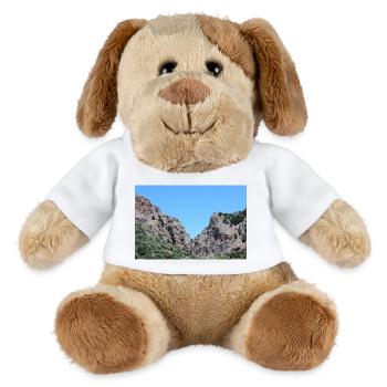 Montagnes de montagne Paysage de montagne Poster - Chien en peluche Helge MiniFeet® - blanc - Devant