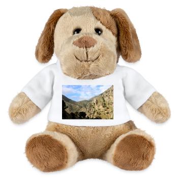 Montagnes de montagne Paysage de montagne Poster - Chien en peluche Helge MiniFeet® - blanc - Devant