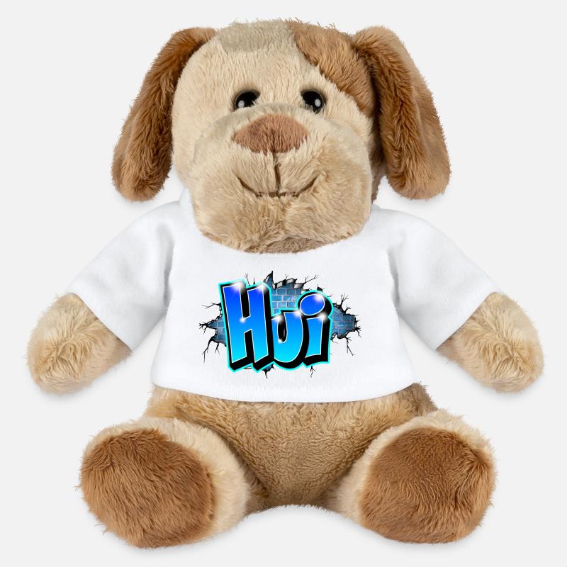 Graffiti HUI bedruckbar auf jedem Medium - MiniFeet® Hund Helge - Weiß