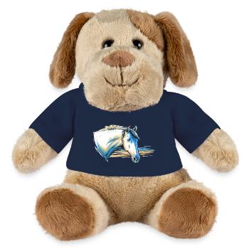 Portrait de cheval camarguais - Chien en peluche Helge MiniFeet® - bleu marine - Devant