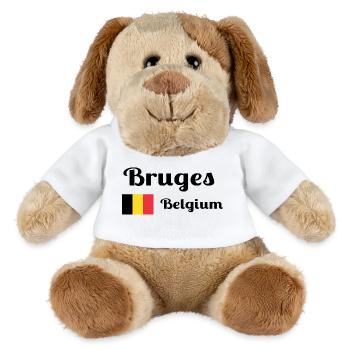 Bruges Belgique - Imprimés élégants - Chien en peluche Helge MiniFeet® - blanc - Devant