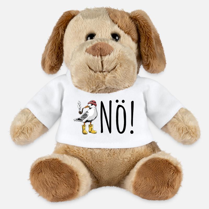 Möwe sagt NÖ - Nordsee - Geschenk - MiniFeet® Hund Helge - Weiß