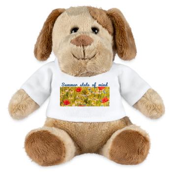 Sommer-Zustand des Geistes-Wildblumen-Meadow-Panoramas - MiniFeet® Hund Helge - Weiß - Vorne