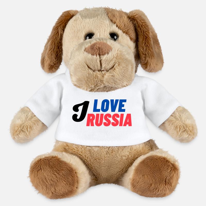 I Love Russia Farbblock - MiniFeet® Hund Helge - Weiß