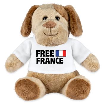 France, je suis Français, vive la France - Chien en peluche Helge MiniFeet® - blanc - Devant