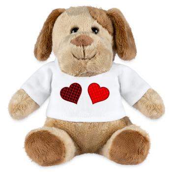 Geometric Heart Duo Red Black - MiniFeet® Dog Helge - white - Front