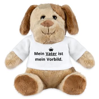 Papa Vorbild: Mein Held im Leben. - MiniFeet® Hund Helge - Weiß - Vorne