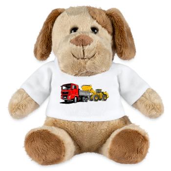 Truck with wheel loader - MiniFeet® Dog Helge - white - Front