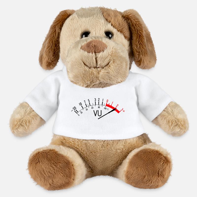 VU-Messgerät (Lautstärke), das rot erscheint # - MiniFeet® Hund Helge - Weiß