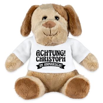 Prénom Chris Christoph - Chien en peluche Helge MiniFeet® - blanc - Devant