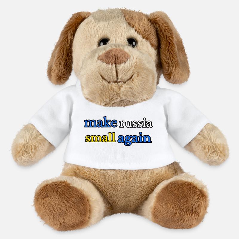 Make russia small again, blue yellow - MiniFeet® Dog Helge - white