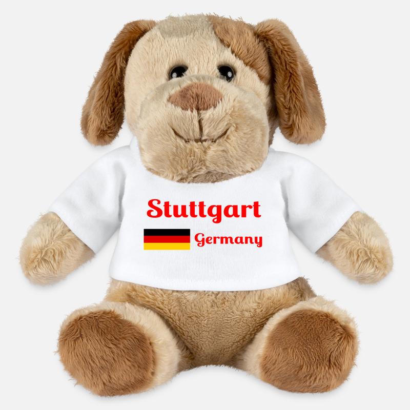 Stuttgart Deutschland - Stilvolle Drucke - MiniFeet® Hund Helge - Weiß