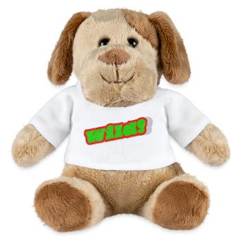 Graffiti wordmark green with red border - MiniFeet® Dog Helge - white - Front