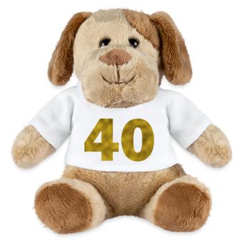 Geburtstag 40 Jahre - MiniFeet® Hund Helge - Weiß - Vorne