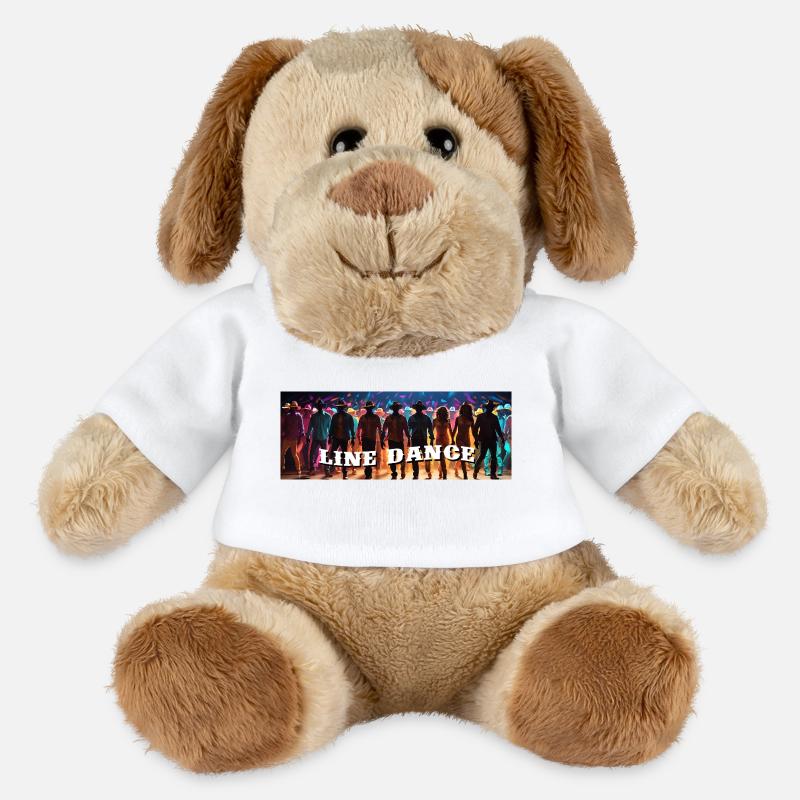 Line dance group dancing - MiniFeet® Dog Helge - white