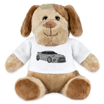 Sports Car Silhouette Neon Highlights - MiniFeet® Dog Helge - white - Front