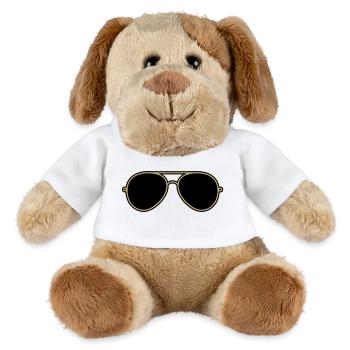 Ikonische goldene und schwarze Fliegerbrille - MiniFeet® Hund Helge - Weiß - Vorne