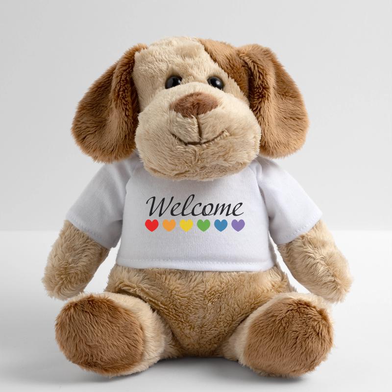 Regenbogenherzchen Welcome schwarz MiniFeet® Hund Helge