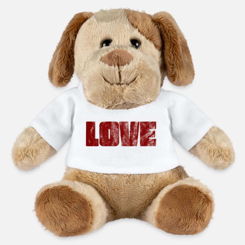 Distressed Love Typography Design - MiniFeet® Dog Helge - white