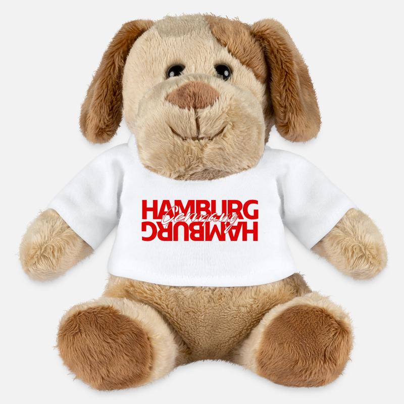 Hamburg Germany Bold Typography - MiniFeet® Hund Helge - Weiß