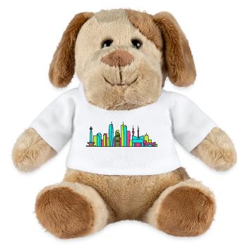 Jakarta City Skyline Monas Monument Modern Art - MiniFeet® Dog Helge - white - Front