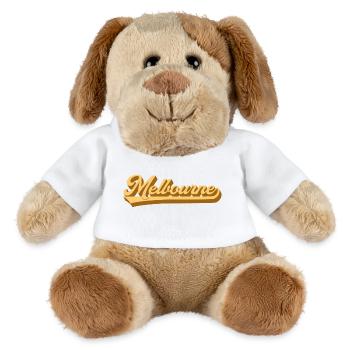 Melbourne Gold Retro Font - MiniFeet® Dog Helge - white - Front