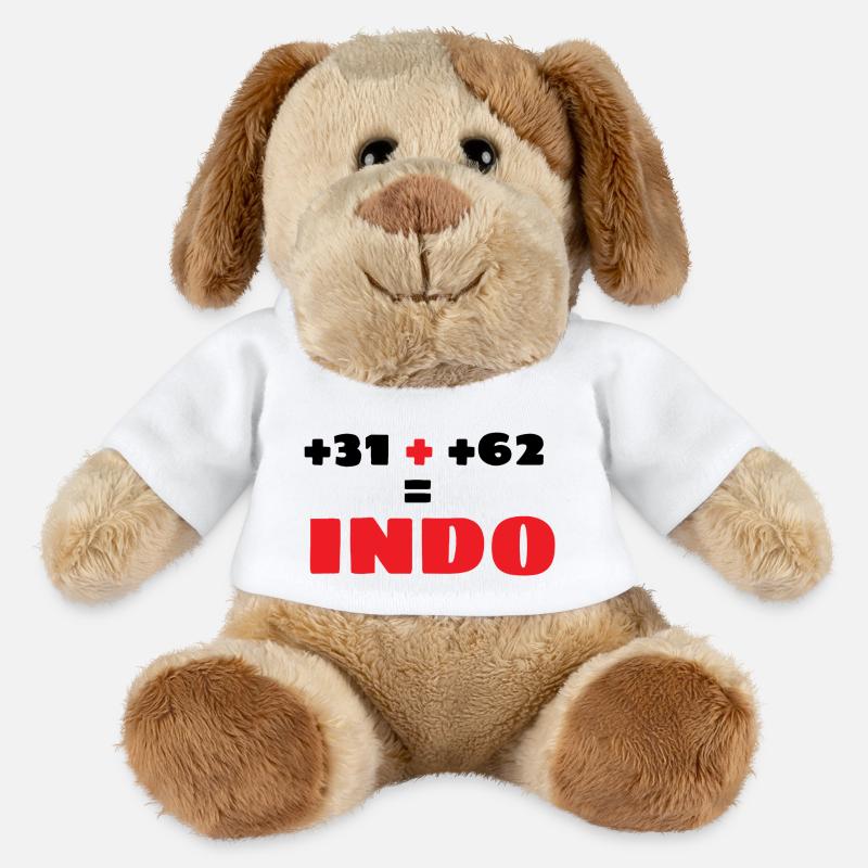 INDONET Préfixe Indo - Chien en peluche Helge MiniFeet® - blanc