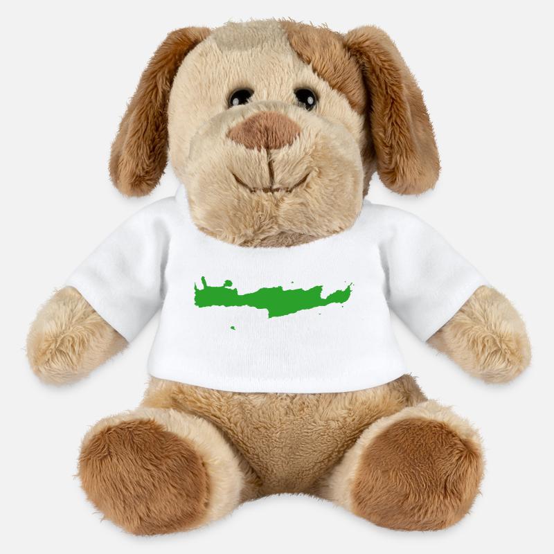 Kriti vert - Chien en peluche Helge MiniFeet® - blanc