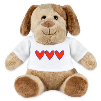 HERZ. ICH LIEBE DICH. NUR LIEBE. LIEBE. ICH LIEBE DICH - MiniFeet® Hund Helge - Weiß - Vorne
