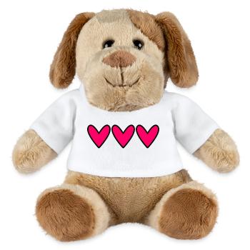 CŒUR. CŒURS. SAINT VALENTIN. LOVE. AMOUR. NOËL - Chien en peluche Helge MiniFeet® - blanc - Devant