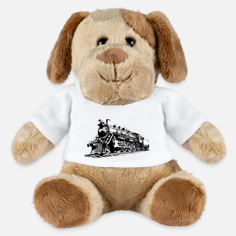 Eisenbahn Dampflok - MiniFeet® Hund Helge - Weiß