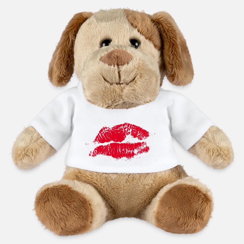 Kussmund Lippenstift Geschenk Valentinstag - MiniFeet® Hund Helge - Weiß
