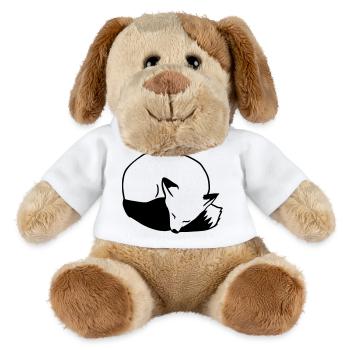 Fuchs schlafend: Niedlich, Kawaii & Comic Stil - MiniFeet® Hund Helge - Weiß - Vorne