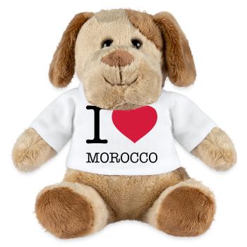 J’AIME LE MAROC Marokko - Chien en peluche Helge MiniFeet® - blanc - Devant