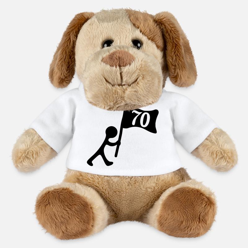 anniversaire 70 ans - Chien en peluche Helge MiniFeet® - blanc