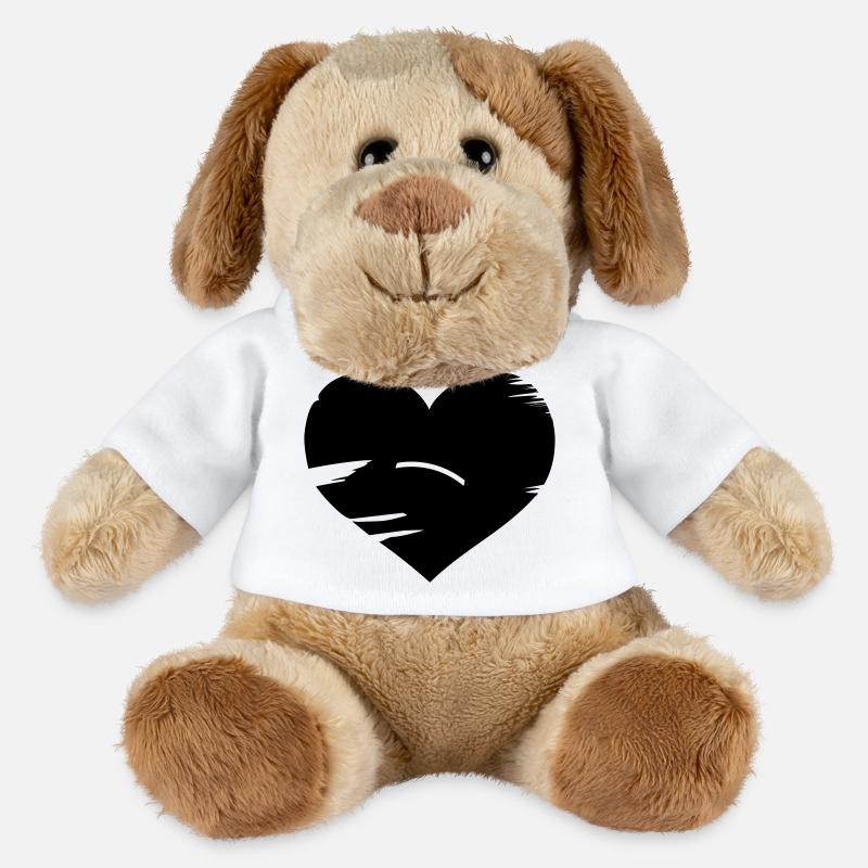 J’aime Brasil - coeur drapeau Brésil - Chien en peluche Helge MiniFeet® - blanc