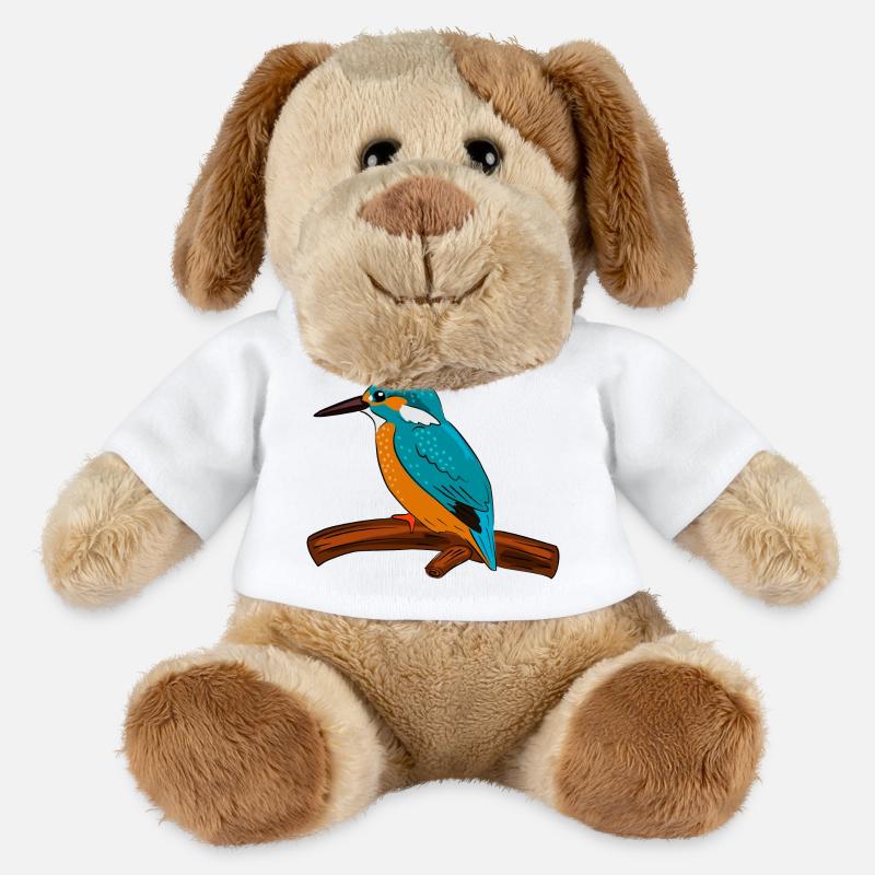 eisvogel vogel bunt - MiniFeet® Hund Helge - Weiß