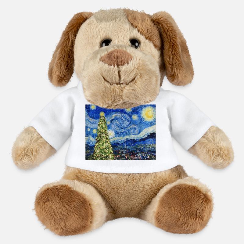 Van Gough Starry Night - Christmas Tree Trending - MiniFeet® Hund Helge - Weiß